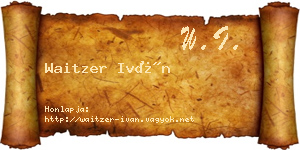 Waitzer Iván névjegykártya